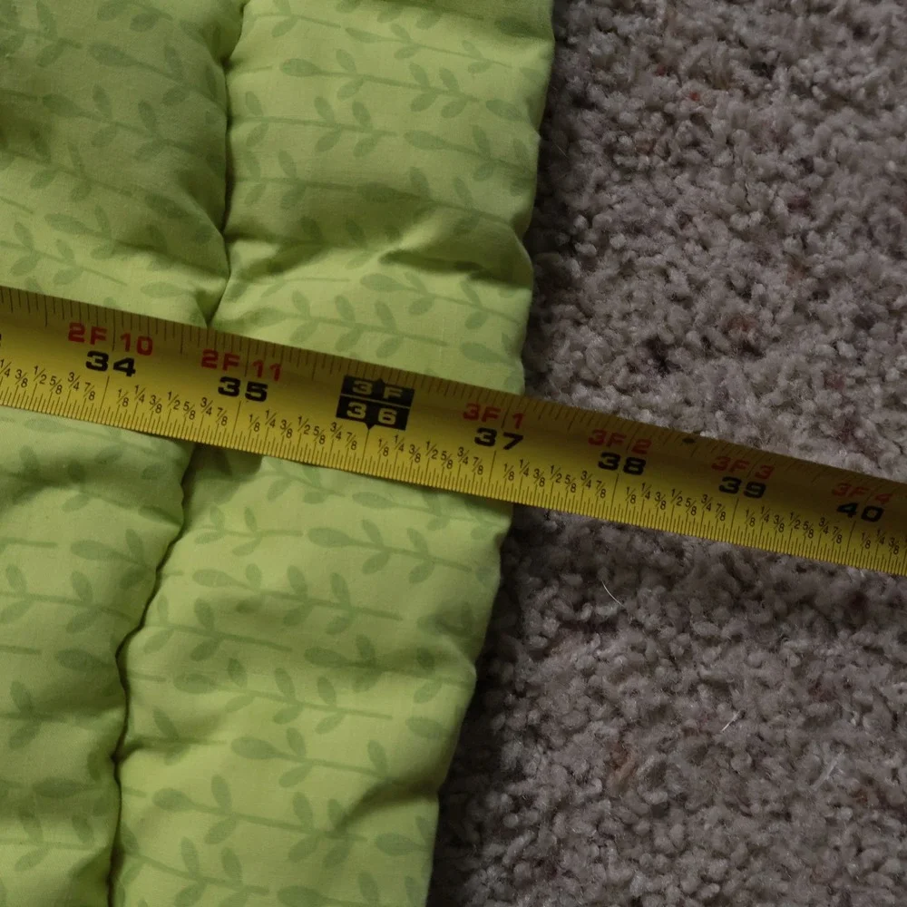 VTG Y2K Carters Quilted Green Baby Blanket Play Mat Bugs Animals Frutiger Aero